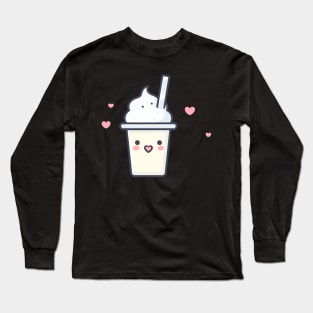 Cute Kawaii Vanilla Ice Cream with Hearts | Design for Kawaii Lovers | Cute Food Long Sleeve T-Shirt